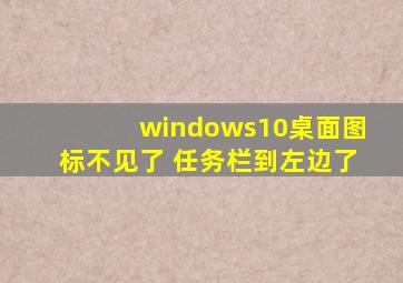 windows10桌面图标不见了 任务栏到左边了